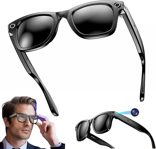 AI Smart Camera Glasses with 8MP Camera and Speaker for 4k Video